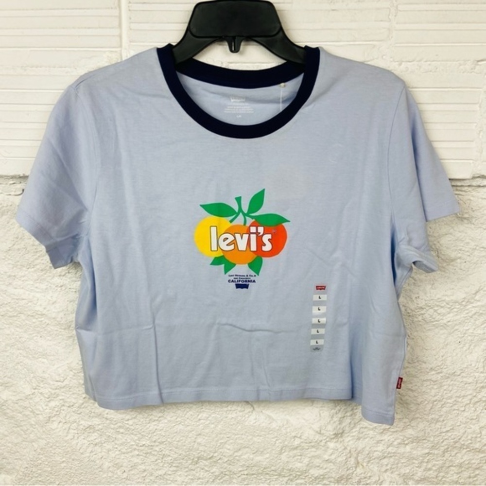 NWT LEVIS orange bundle San Francisco graphic blue half cropped top size large